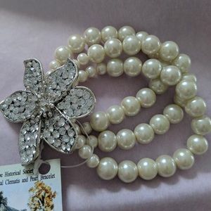 Limited edition crystal and pearl bracelet